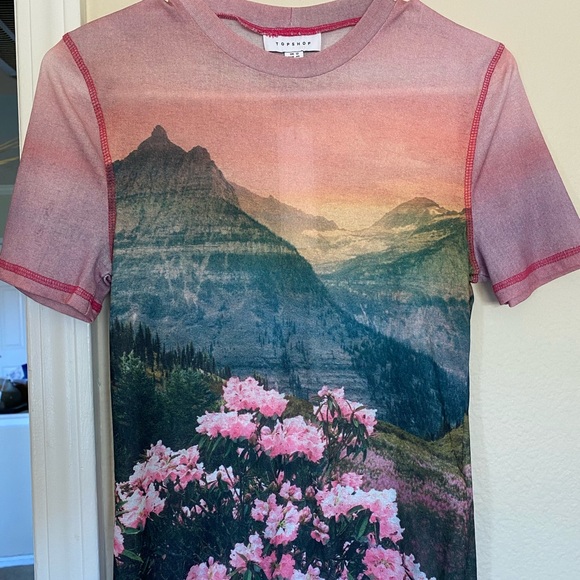 Topshop mountain print mesh t - Picture 4 of 4